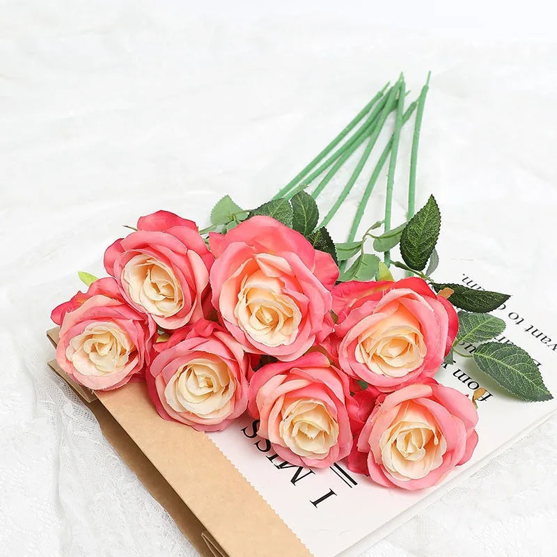 rose artificielle dégradé pour décoration fête thème féerique - vue 12 sur 16