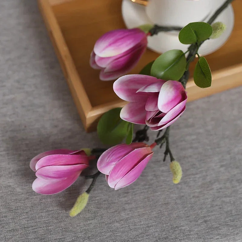 fleurs artificielles magnolias pour décoration florale extérieure - vue 2 sur 10