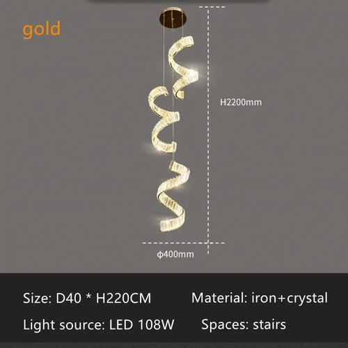 Luxury Restaurant LED Crystal Chandelier Modern High-end Design Gold/Silver Dimming Lamp Bar Kitchen Island Stair Pendant Lights - vue 13 sur 12