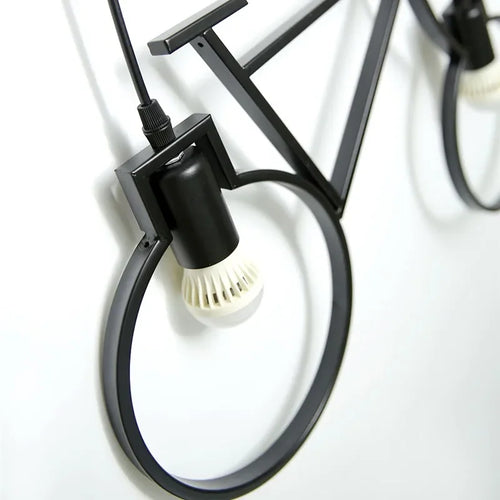 suspension modernes en fer forme vélo pour décoration maison - vue 5 sur 12