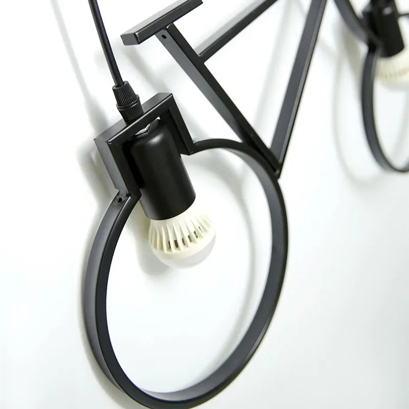 suspension modernes en fer forme vélo pour décoration maison - vue 4 sur 12
