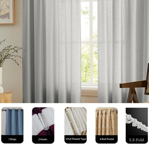 Voilage tulle uni sur mesure pour chambre salon