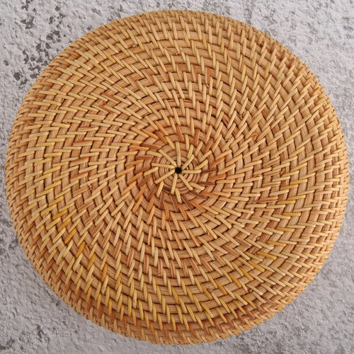 panier de rangement rond en rotin fait main pour lautomne - vue 7 sur 7