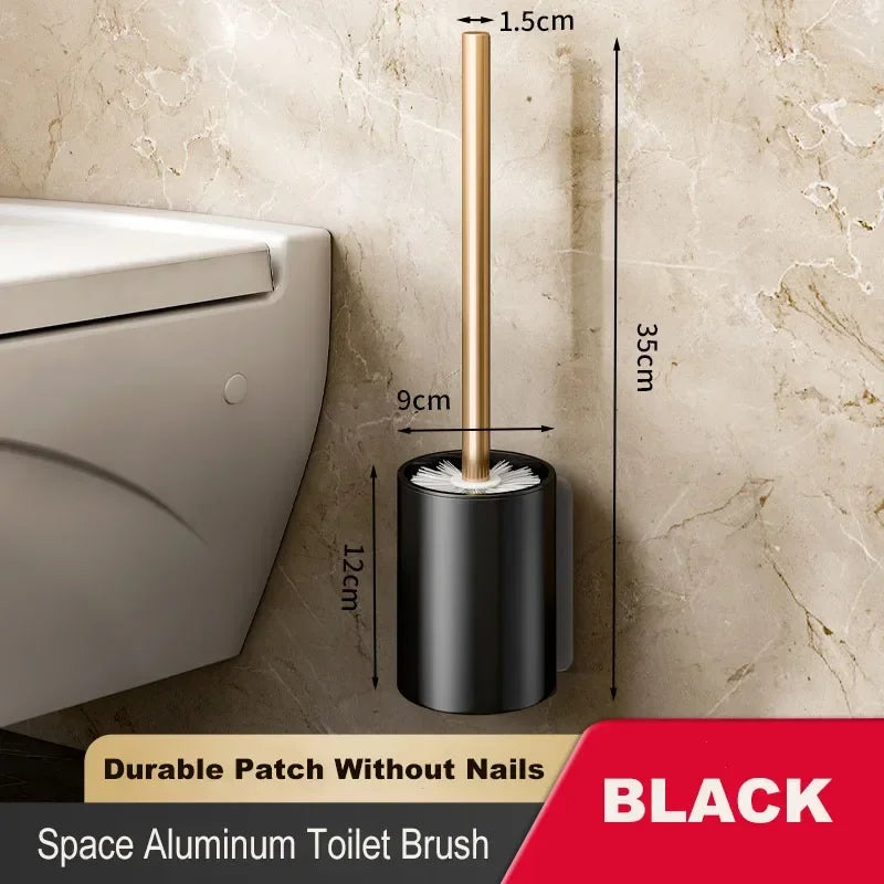 brosse de toilette murale en aluminium sans perforation sans angle mort