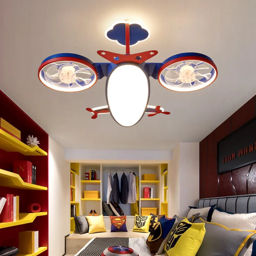 lustre avion dessin animé led pour enfants créatif - vue 3 sur 10