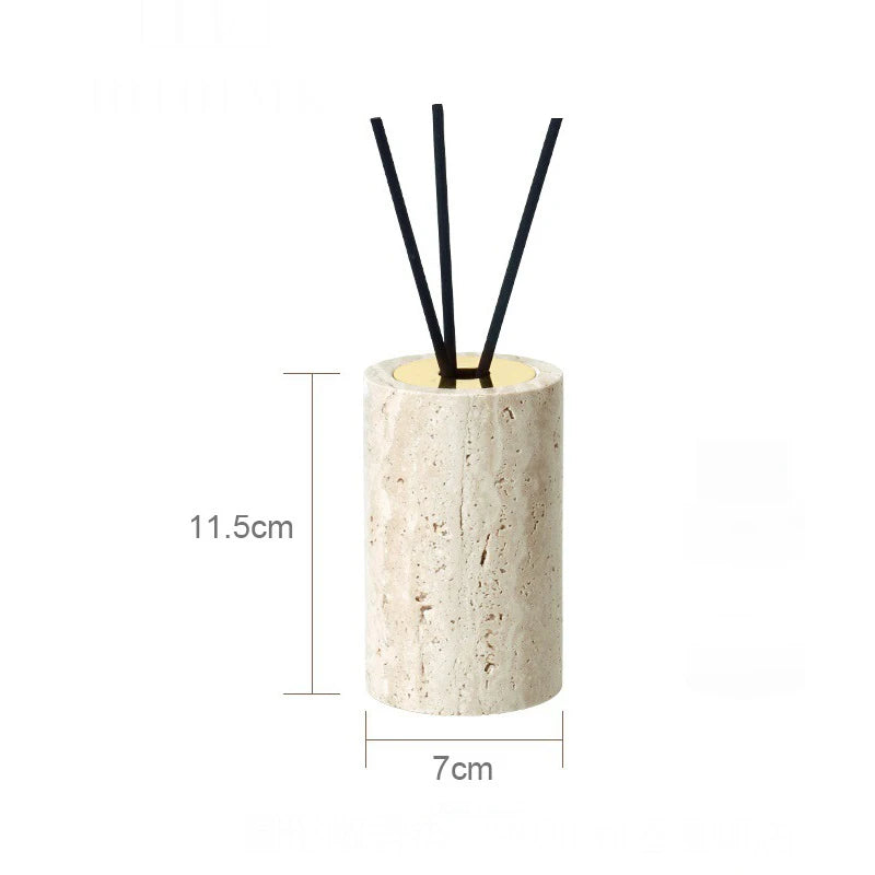 ensemble accessoires salle de bain en travertin beige naturel - vue 13 sur 28