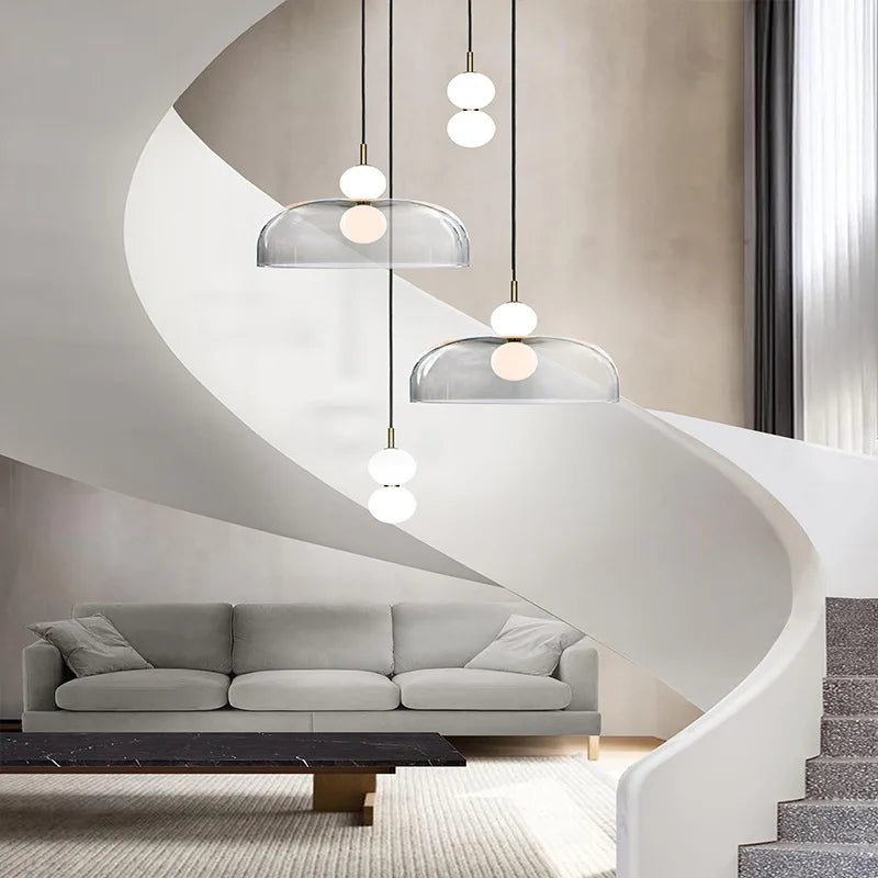 suspension en verre nordique pour décoration intérieure moderne - vue 3 sur 15