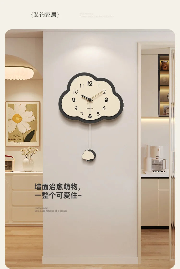 horloge nuage rétro créative décoration simple et légère - vue 2 sur 7