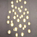 lustre en cristal moderne avec boule tournante led suspendue