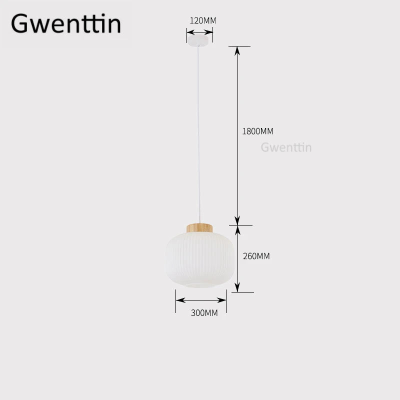 suspension en bois et verre style nordique moderne décoratif intérieur - vue 9 sur 9