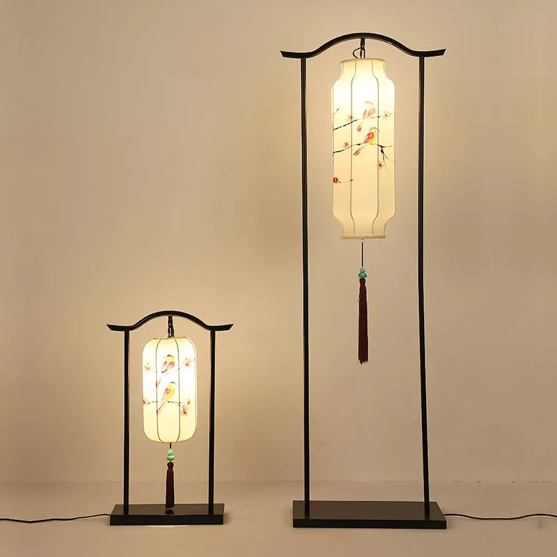 lampadaire chinois pour salon canapé lampe verticale créative rouge palais lampe décorative chambre étude Antique lampadaire - vue 2 sur 12