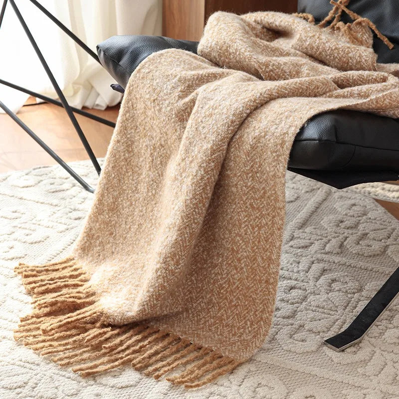 plaid tricot style americain europeen decor salon chambre