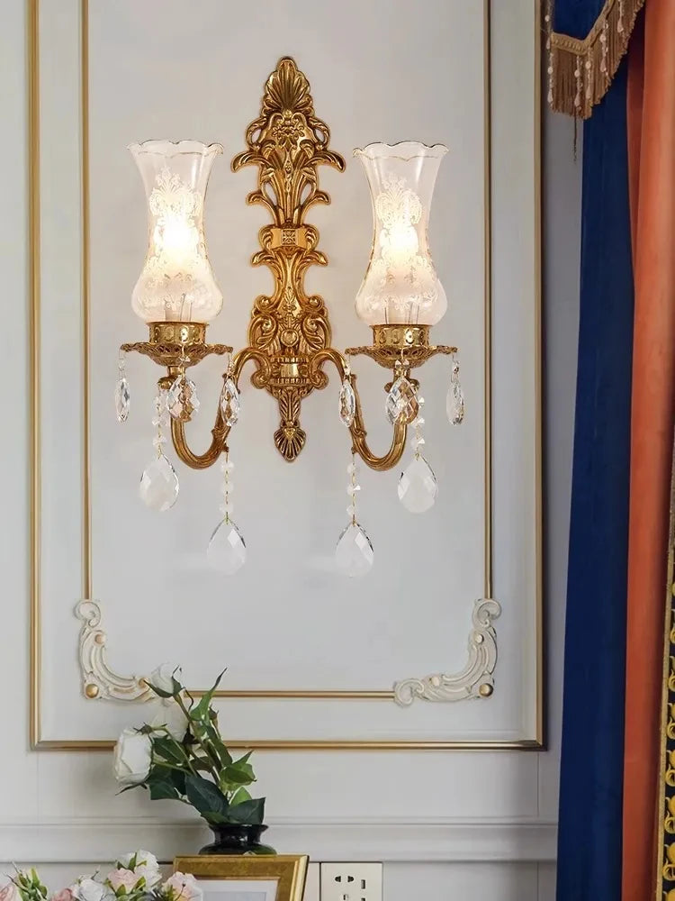 applique murale de luxe en cuivre classique français nordique antique - vue 3 sur 8