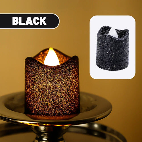 lot de 6 bougies à paillettes led pour déco romantique de fête - vue 11 sur 12