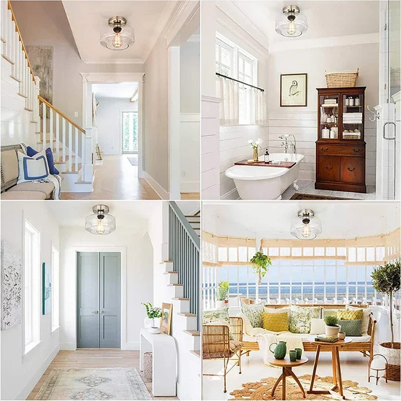 plafonnier led nordique moderne en verre pour décoration maison - vue 6 sur 9