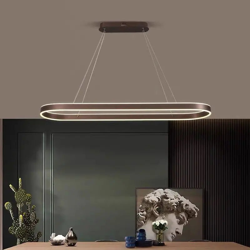 lustre led minimaliste moderne nordique long design décoration