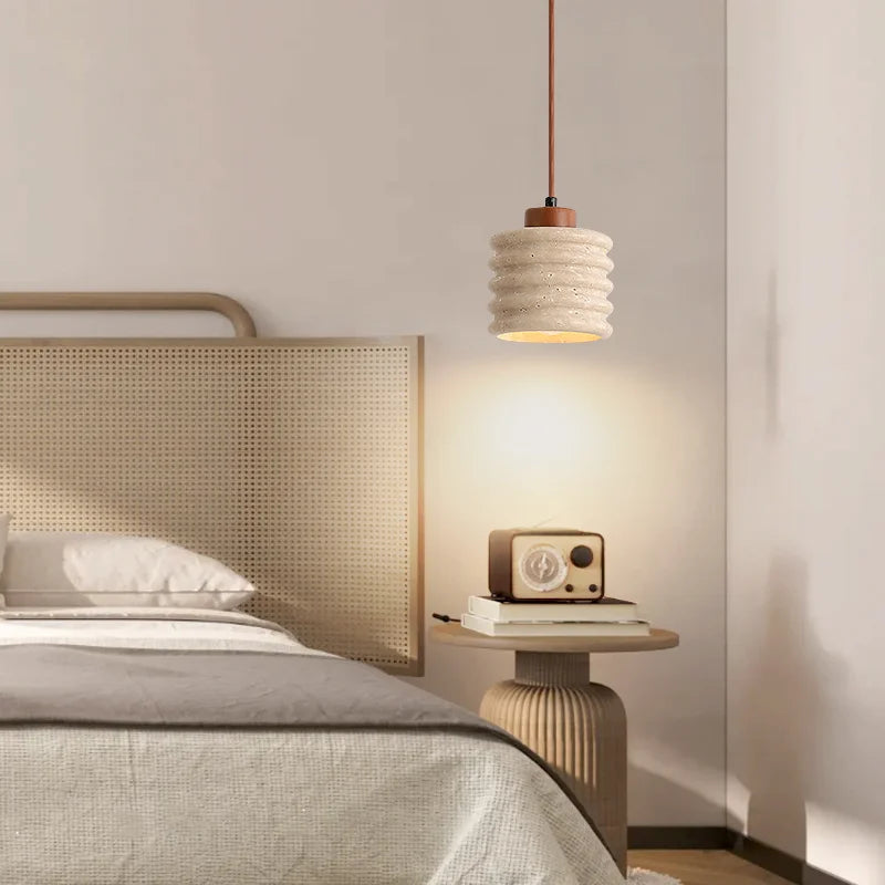 lustre wabi-sabi design bois décoration intérieure suspension - vue 4 sur 8