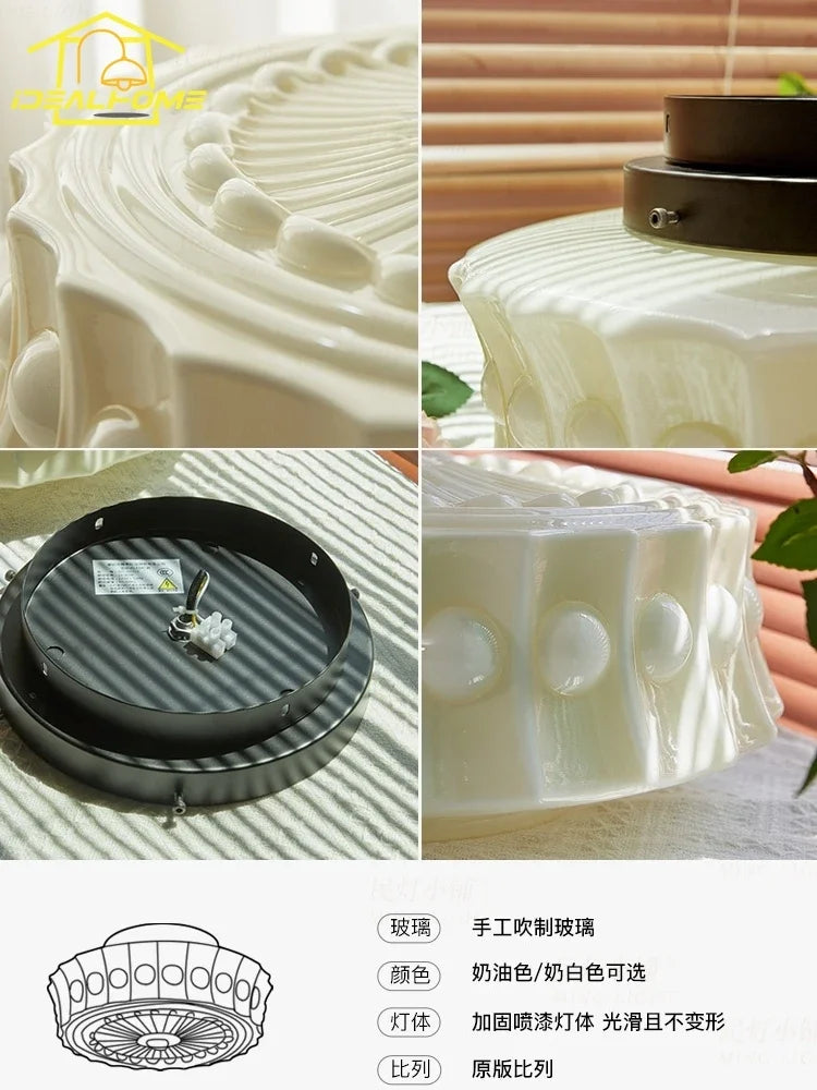plafonnier rétro médiéval en verre décoratif pour intérieur élégant - vue 4 sur 9