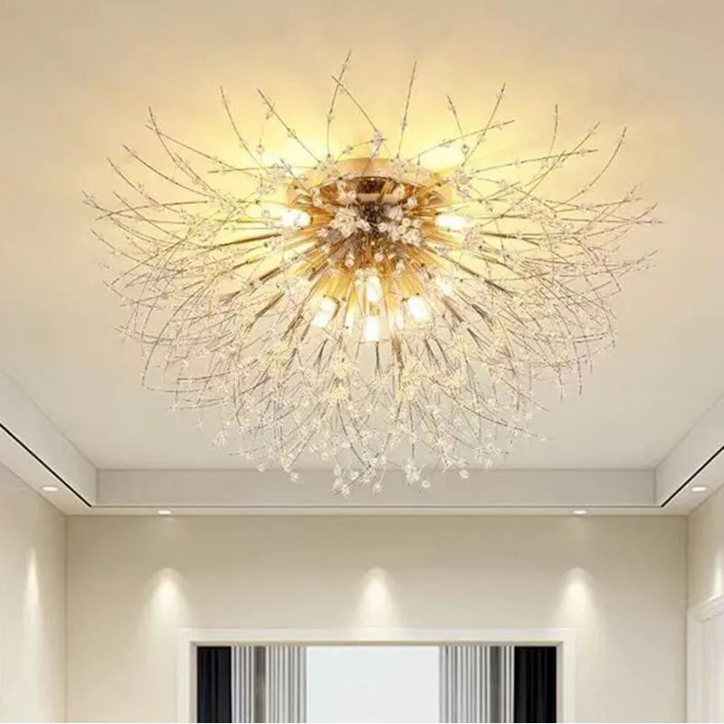 plafonnier nordique en cristal forme pissenlit lustre moderne décoratif - vue 2 sur 14