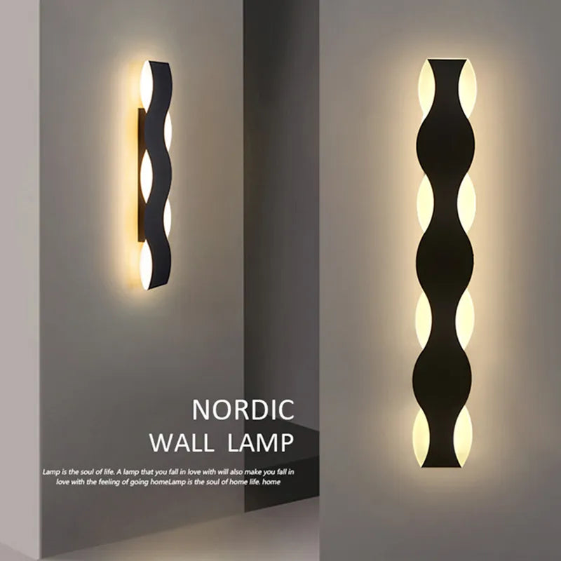 Applique murale LED moderne en forme de vague pour couloir intérieur - vue 6 sur 18