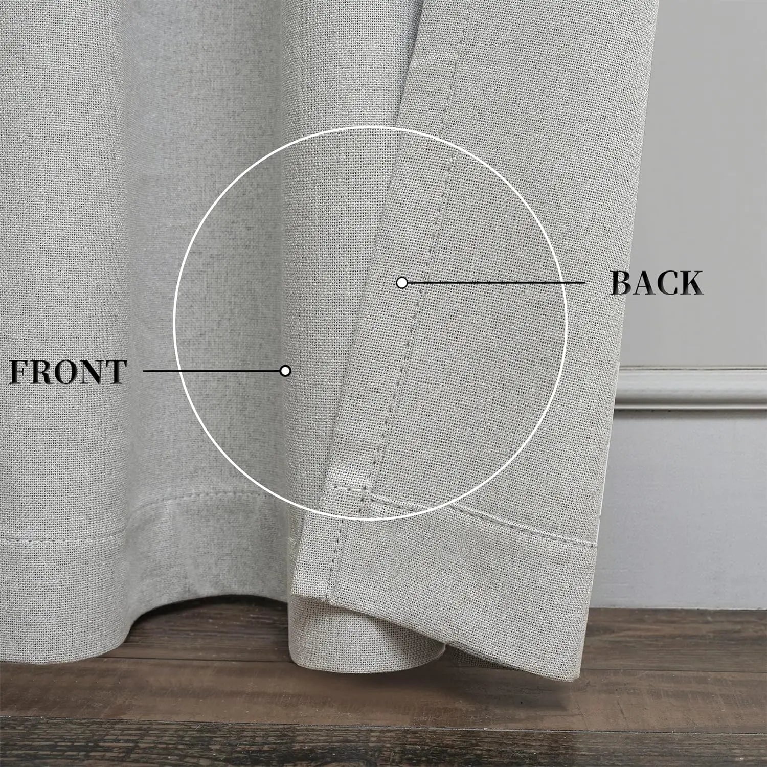 Rideau occultant imitation lin sur mesure chambre salon