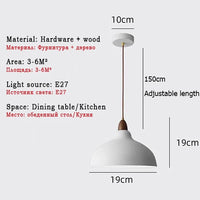 Suspension blanche E27 pour Table à manger chambre luminaires lampes suspendues noires modernes E27 LED lampe à main Loft