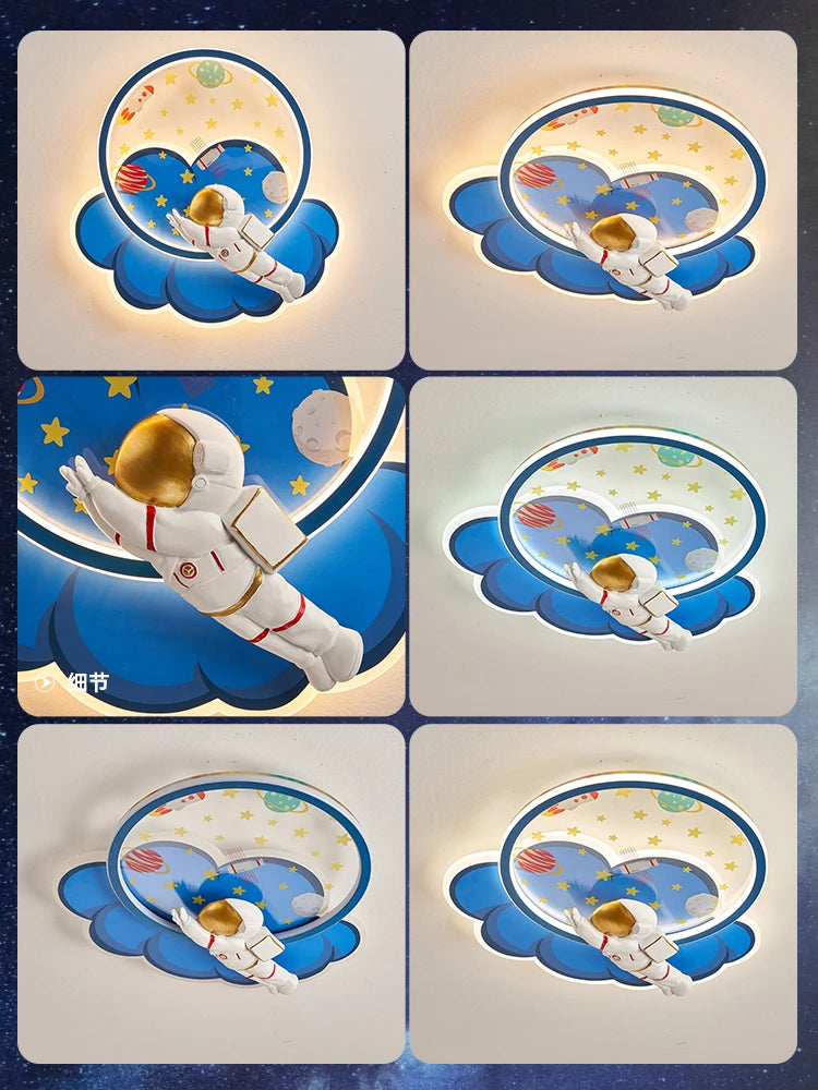 lustre astronaute forme nuage led variateur télécommande protection yeux - vue 5 sur 11