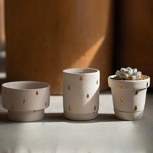 pot de fleurs en céramique pour succulentes style nordique - vue 2 sur 10