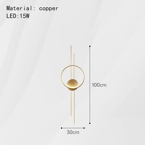 applique murale en laiton minimaliste trois intensités art déco - vue 9 sur 8
