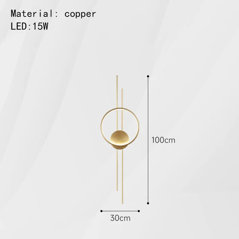 applique murale en laiton minimaliste trois intensités art déco - vue 8 sur 8