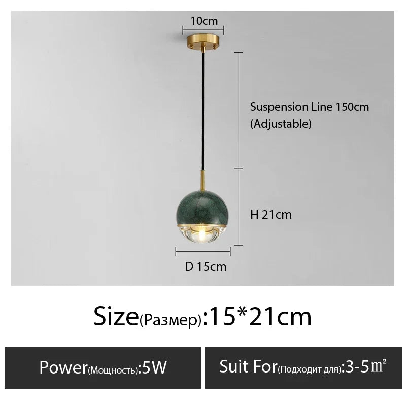 lustre en marbre moderne pour intérieur élégant design nordique - vue 18 sur 24