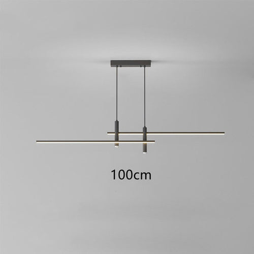 Lustre design LED minimaliste en barre métallique Sarno - vue 9 sur 12