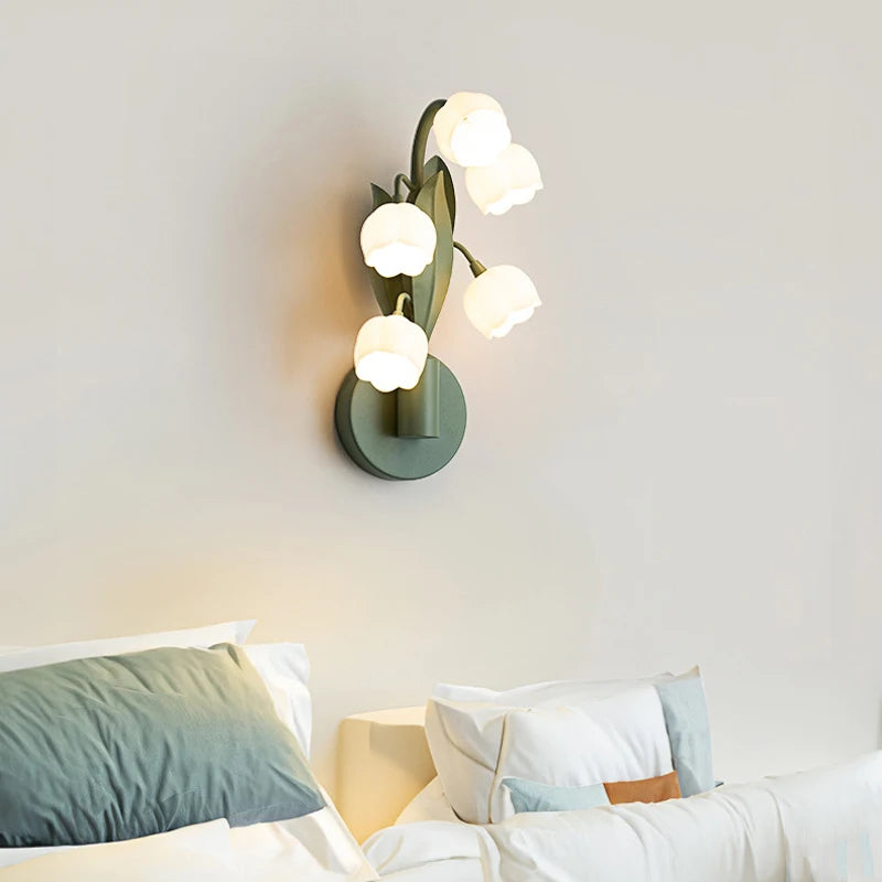 Applique murale Led style rural nordique maison fleurs muguet - vue 4 sur 6
