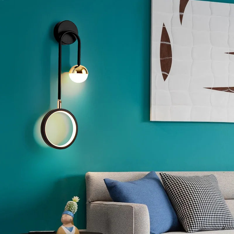 applique murale led rotative moderne nordique de luxe décorative - vue 7 sur 9