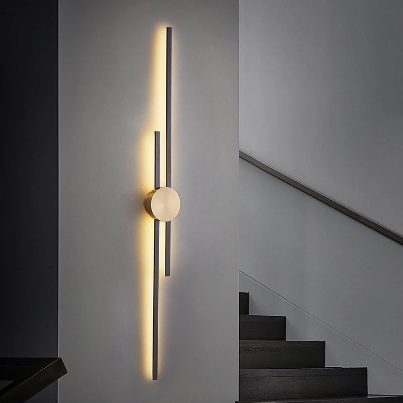 applique murale led minimaliste en laiton pour restaurant