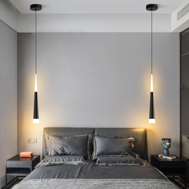 suspension moderne à tube long en led pour décoration intérieure luxe - vue 3 sur 30