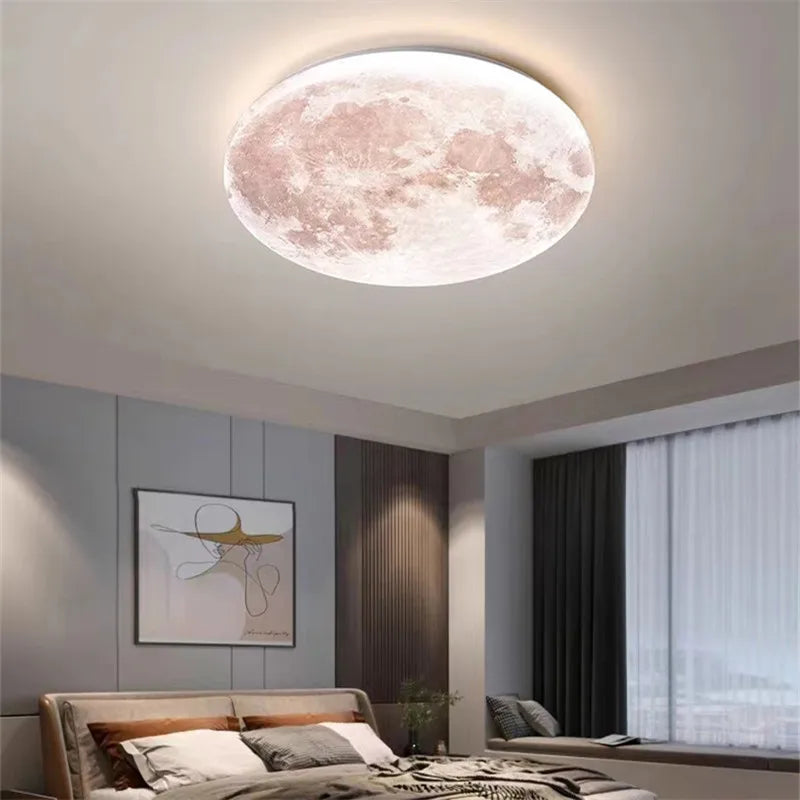 plafonnier lune créatif pour éclairage romantique dans une chambre - vue 3 sur 9