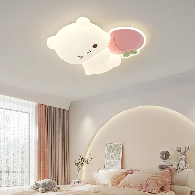 plafonnier led ours cartoon motif fruits pour enfants - vue 2 sur 12