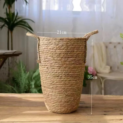 grand panier en osier pour jardin rangement et décoration