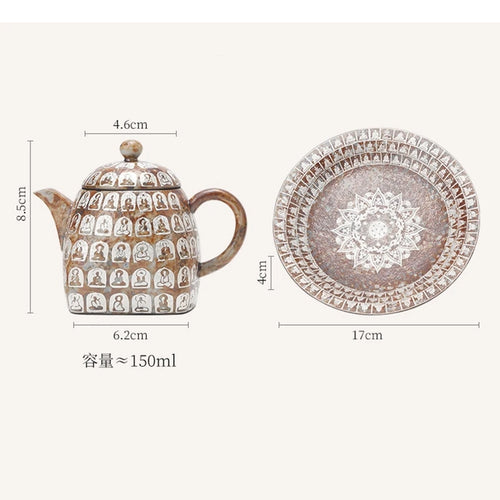 Théière vintage céramique peinte main style kung fu