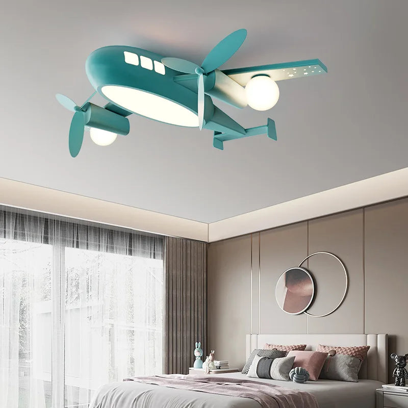 plafonnier avion nordique pour chambre enfant décoration lumineuse - vue 3 sur 10