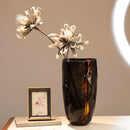 vase en verre craquelé pour arrangement floral décoratif