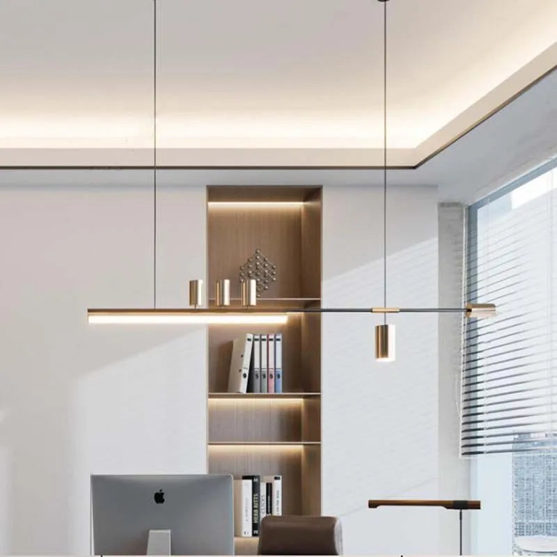 suspension led style nordique longue pour table cuisine bar - vue 7 sur 8