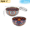 Bol ceramique vintage peint main motifs ethniques polyvalent