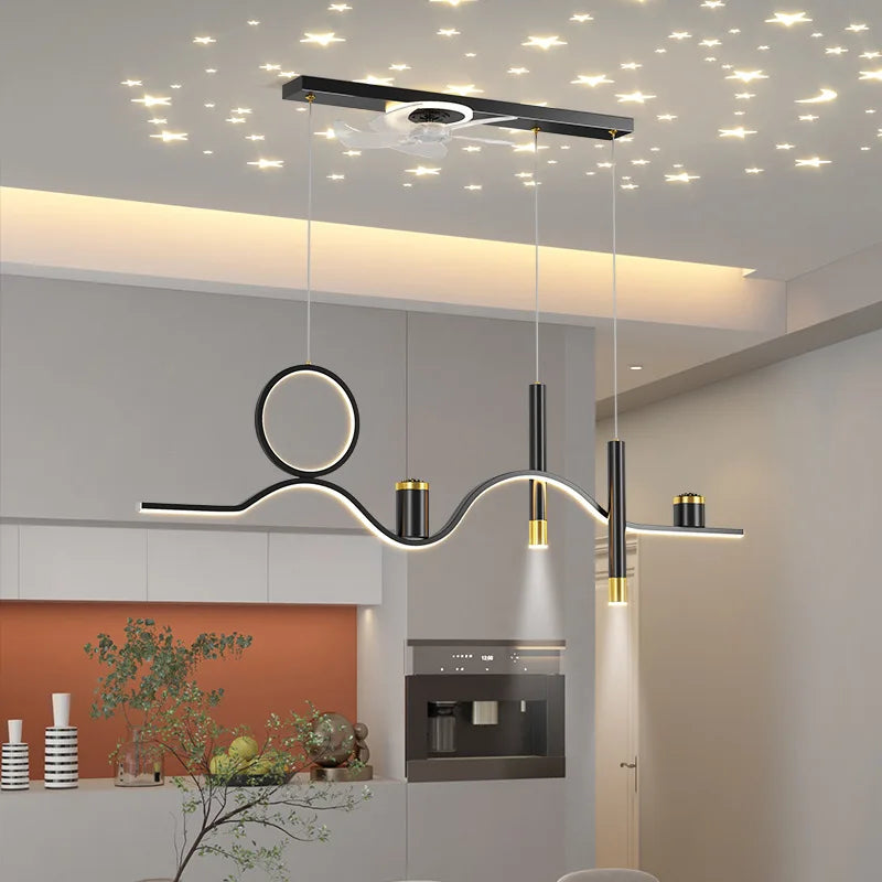 Plafonnier LED à couleur changeante décor nordique luminaria de teto lustres plafond verre plafonnier cuisine lumière - vue 5 sur 8
