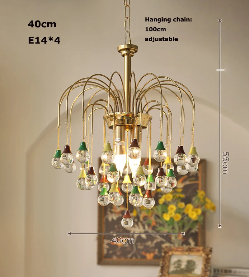 plafonnier tendance angel's tear en cristal lumineux élégant pour intérieur