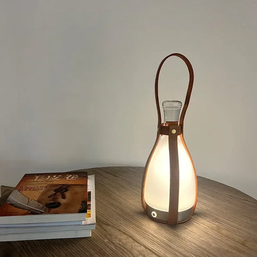 lampe de bureau led design bouteille en verre pour extérieur et intérieur