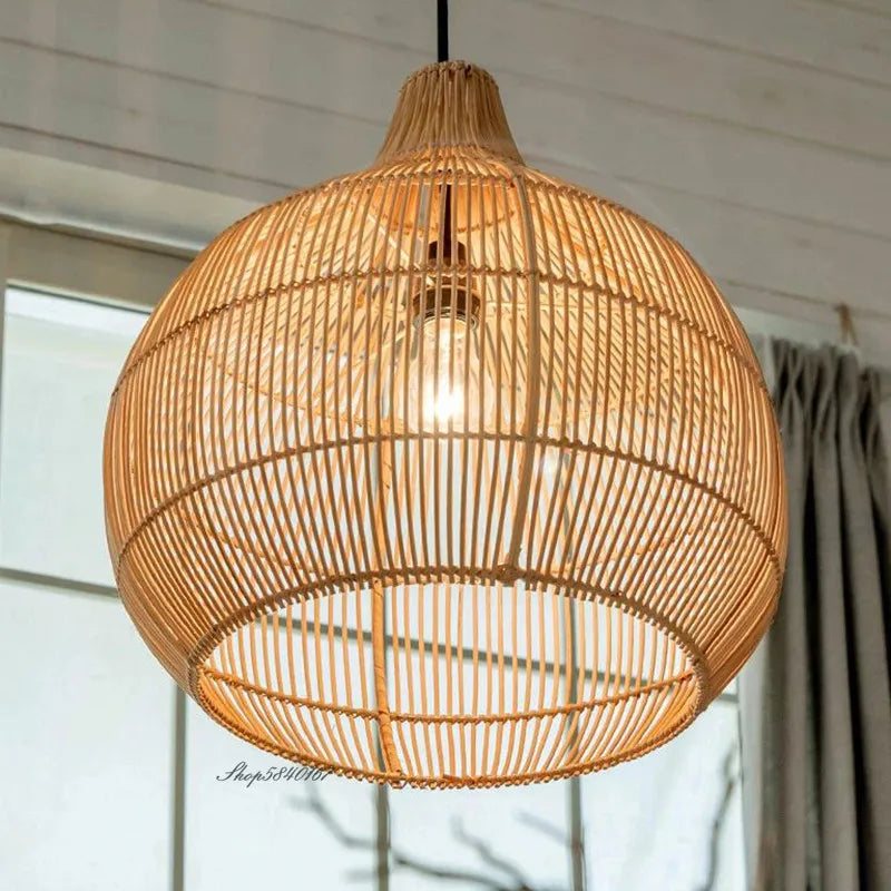 suspension en osier japonais tissée à la main pour décoration intérieure - vue 7 sur 15