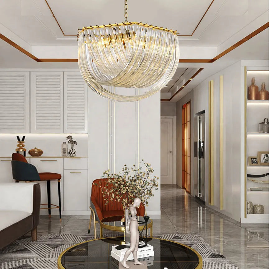 lustres led design moderne verre nordique - vue 7 sur 17