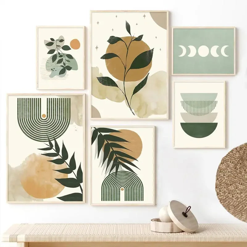 affiches d'art mural boho soleil lune géométrique abstraite décoration maison